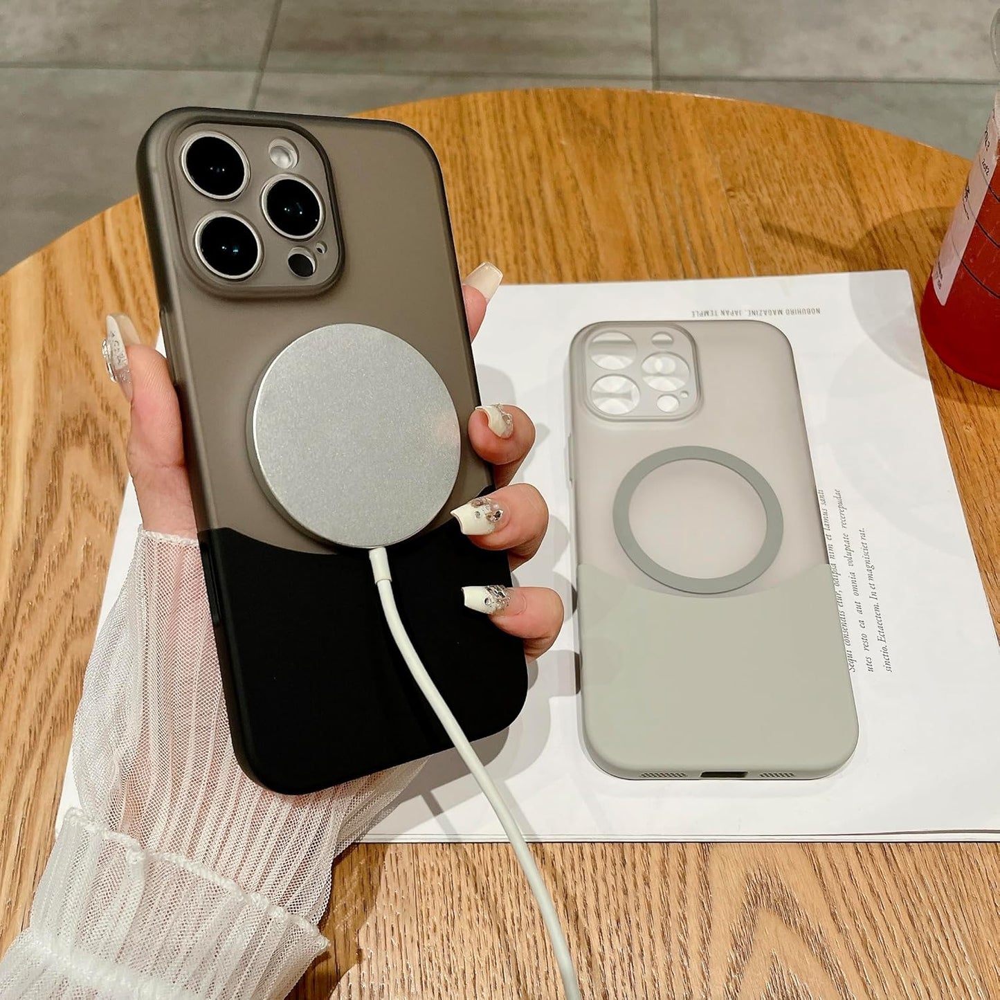 Separate full coverage non-destructive installation, Magnetic Case for iPhone, Compatiblewith MagSafe, Shock Absorbing Phone Cover with Camera Lens Full Protection
