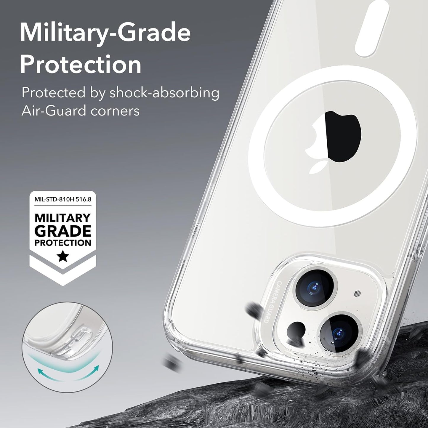 Magnetic Silicone Case for iPhone, Compatible with MagSafe, Silky Soft Touch, Shock Absorbing Phone Cover with Camera Lens Full Protection