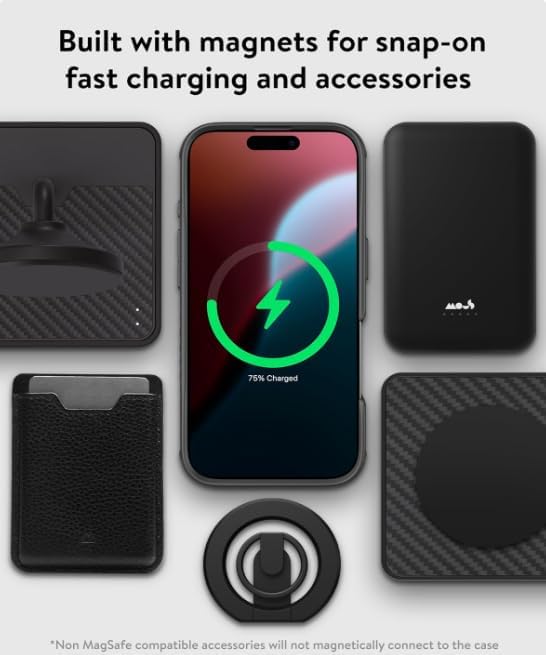 Separate full coverage non-destructive installation, Magnetic Case for iPhone, Compatiblewith MagSafe, Shock Absorbing Phone Cover with Camera Lens Full Protection
