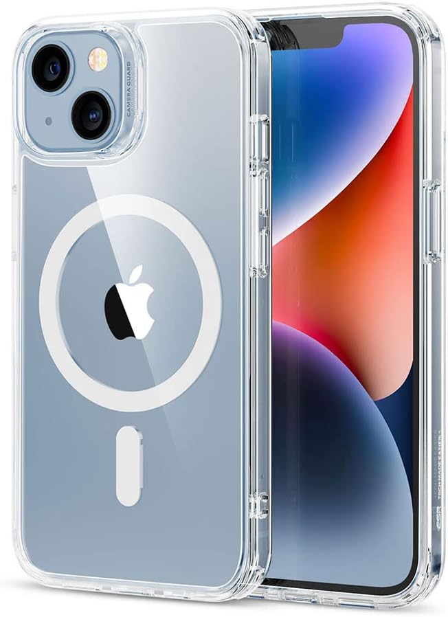Magnetic Silicone Case for iPhone, Compatible with MagSafe, Silky Soft Touch, Shock Absorbing Phone Cover with Camera Lens Full Protection