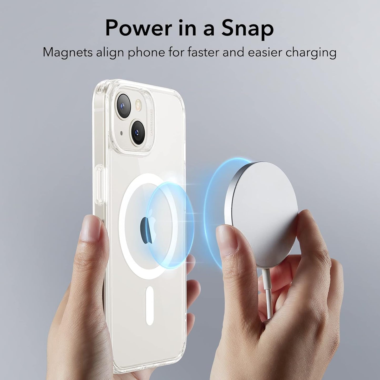 Magnetic Silicone Case for iPhone, Compatible with MagSafe, Silky Soft Touch, Shock Absorbing Phone Cover with Camera Lens Full Protection