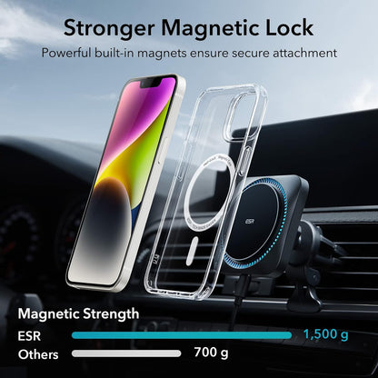 Magnetic Silicone Case for iPhone, Compatible with MagSafe, Silky Soft Touch, Shock Absorbing Phone Cover with Camera Lens Full Protection