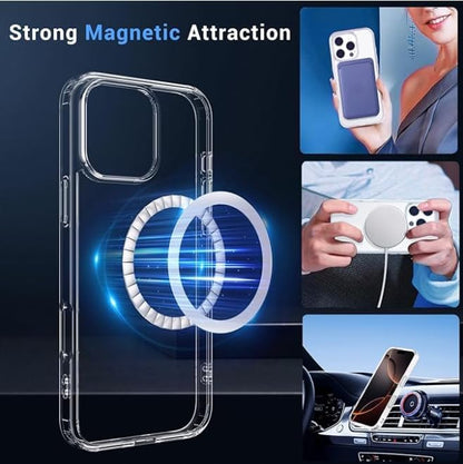 Separate full coverage non-destructive installation, Magnetic Case for iPhone, Compatiblewith MagSafe, Shock Absorbing Phone Cover with Camera Lens Full Protection